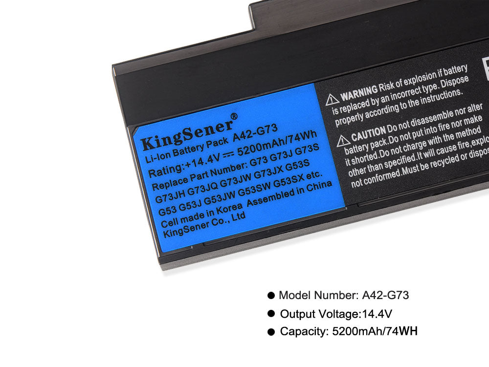 Bateria Kingsener A42-G73 para laptop, estoque nos EUA, para ASUS g53 g53s g53j g53jw g53sx g73 g73s g73j g73jh g73jq g73jw g73jx