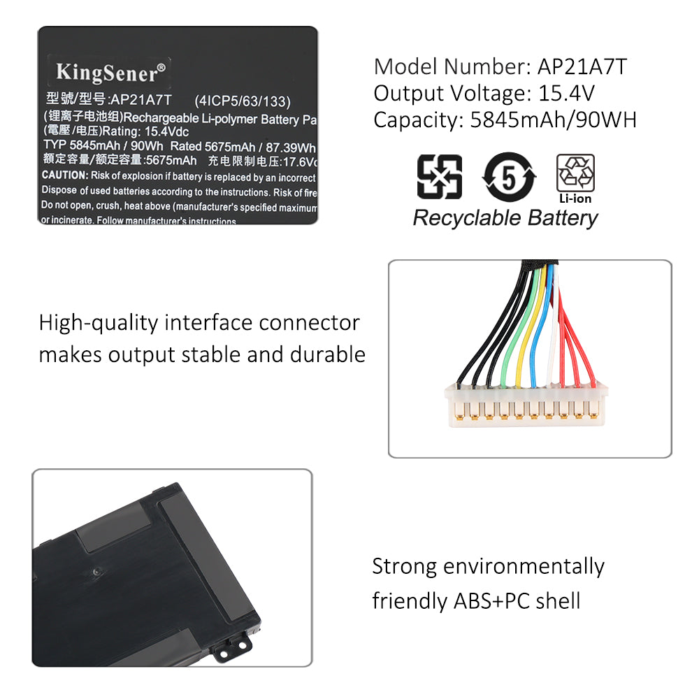 AP21A8T AP21A5T AP21A7T Laptop Battery For Acer Predator Helios 300 PH317-56-78LY PH317-56-78SM PH315-55-72EA | KingSener