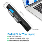 A32-K53 Laptop Battery for ASUS K53, 10.8V 56Wh, perspective showing textured casing and mounting notches.