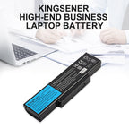 A32-K72 rechargeable laptop battery for ASUS K72 K73 series, 10.8V 56Wh 5200mAh, long black pack with blue KingSener label.