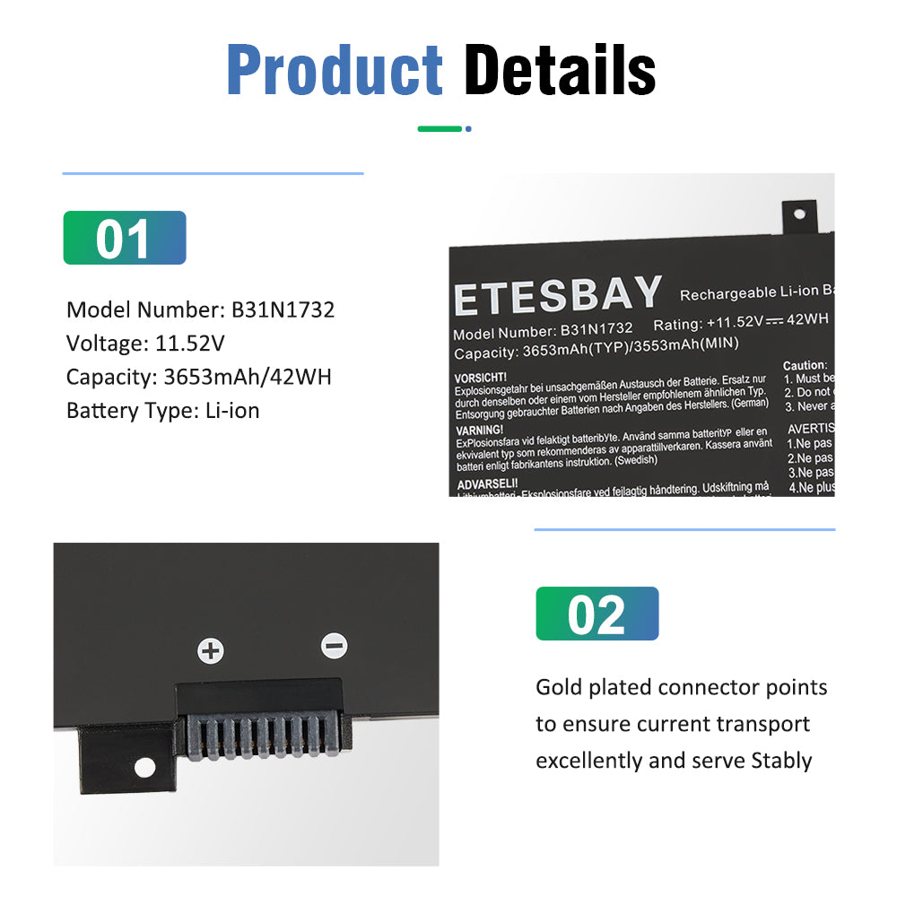 ASUS-B31N1732-42Wh-Laptop-Battery