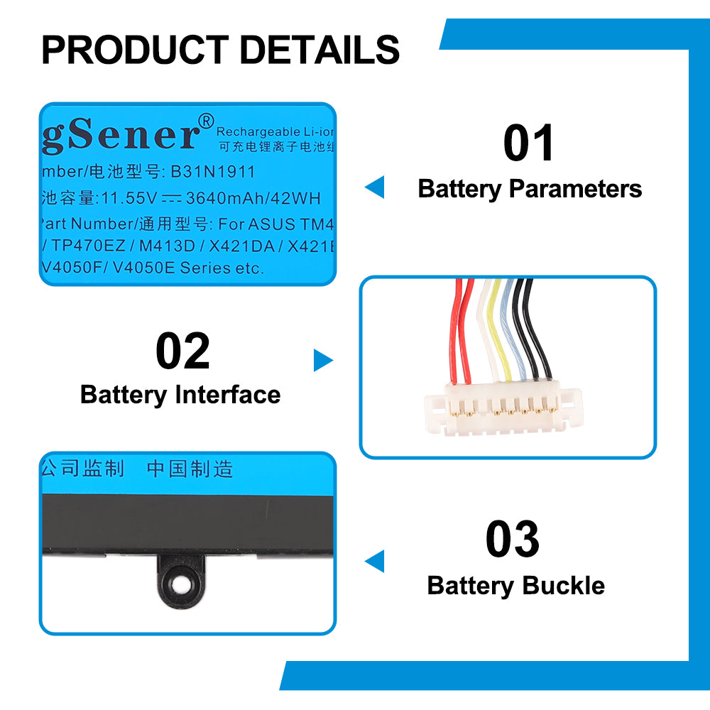 ASUS-B31N1911-3640mAh-Laptop-Battery
