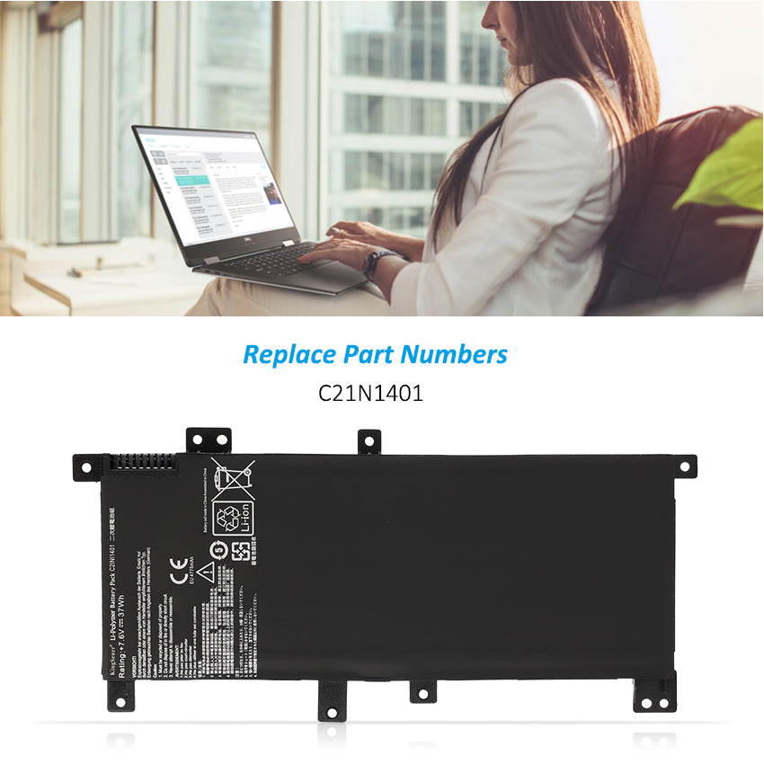 Asus X454L X455L X455Y X455LA Battery Replacement C21N1401 37Wh