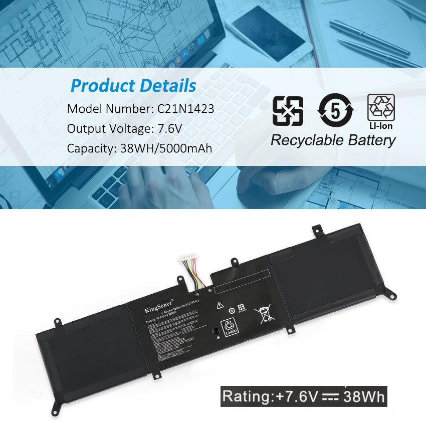 C21N1423 Battery for ASUS X302L X302LJ X302LA X302UA Series - 7.6V 38Wh