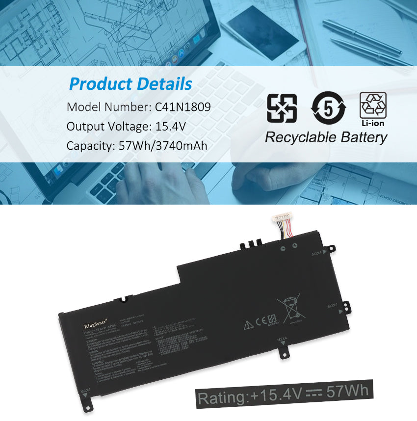 ASUS-C41N1809-15.4V-3740MAH-Laptop-Battery