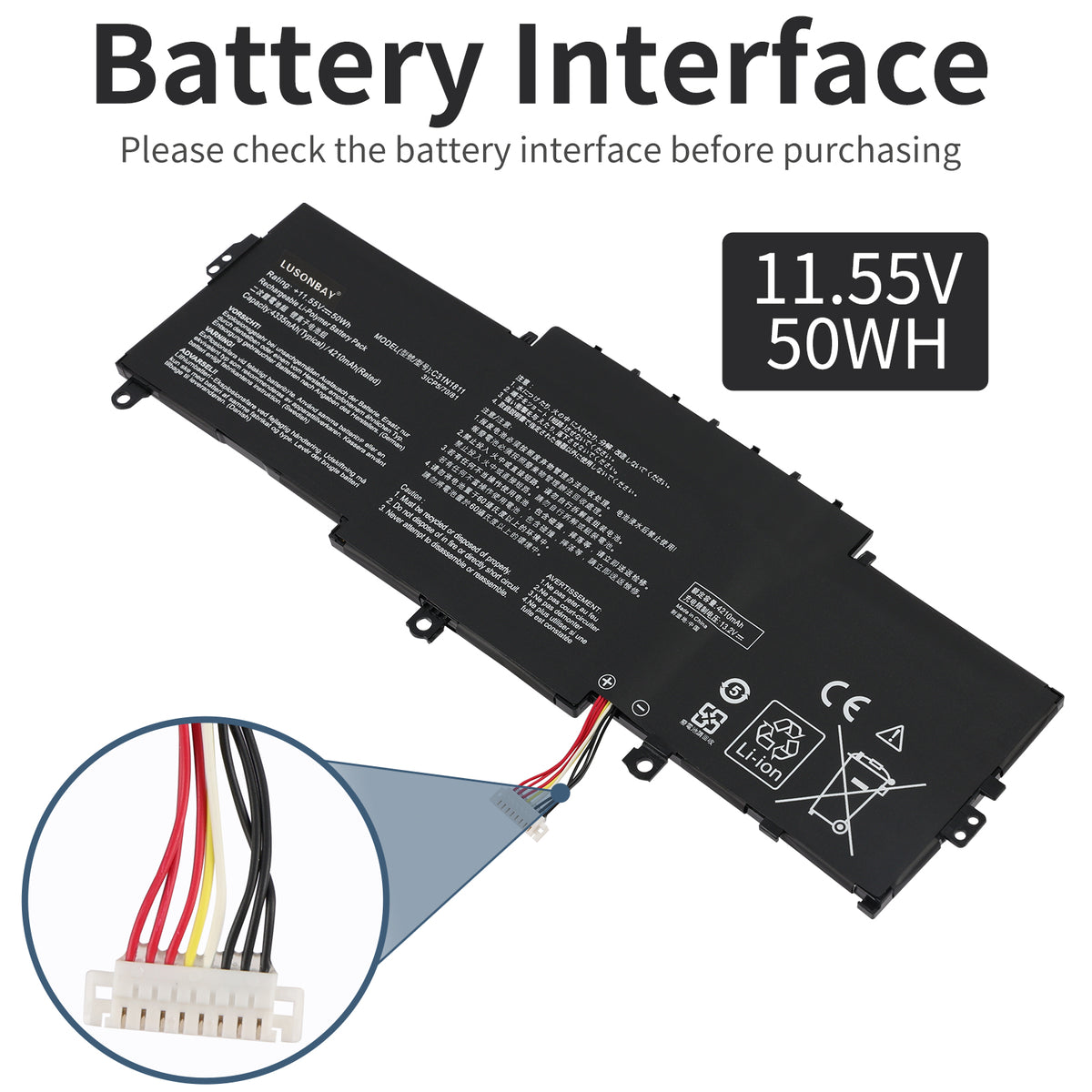 C31N1811-11.55V-50WH-Laptop-Battery-LUSONBAY