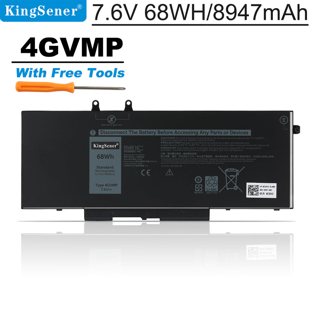 4GVMP Replacement Battery for Dell Latitude 5400 5500 Precision 3540 — 7.6V 68Wh