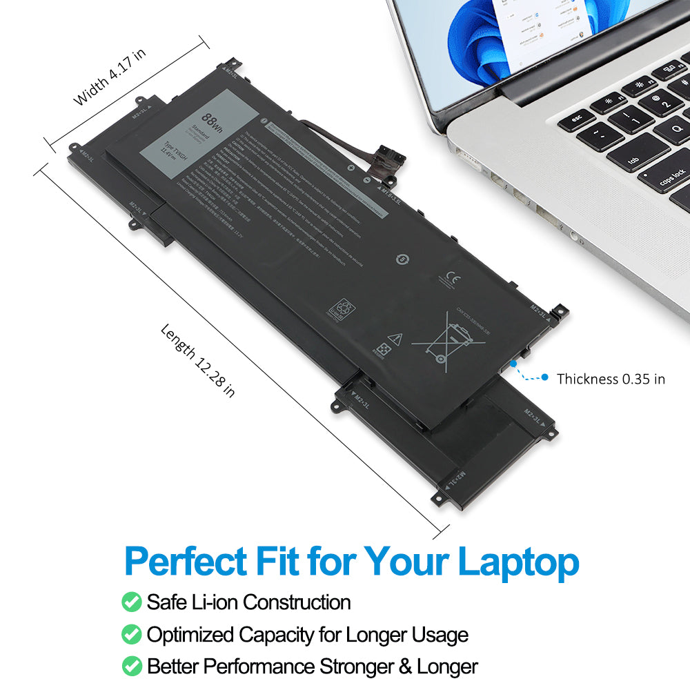 DELL-TVKGH-11.4V-88Wh-Laptop-Battery