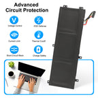 DELL H5H20 battery with 6-layer circuit protection and multi-color wire harness for Alienware