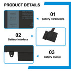 DELL K5XWW battery details: 7.6V 60Wh Li-ion with plastic and metal pin connector and buckle