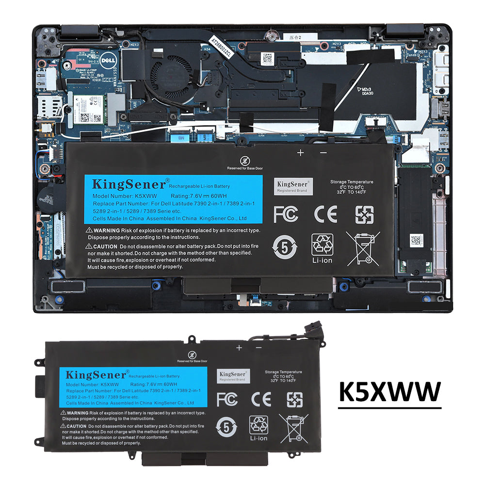 Dell-K5XWW-7.6V-60Wh-Laptop-Battery