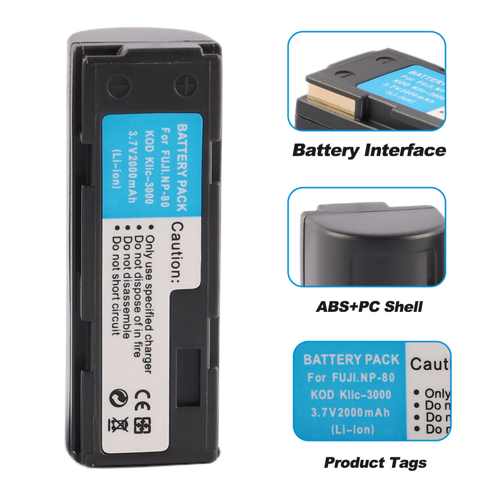 Fuji-NP-80-3.7V-7.4Wh-Camera-Battery
