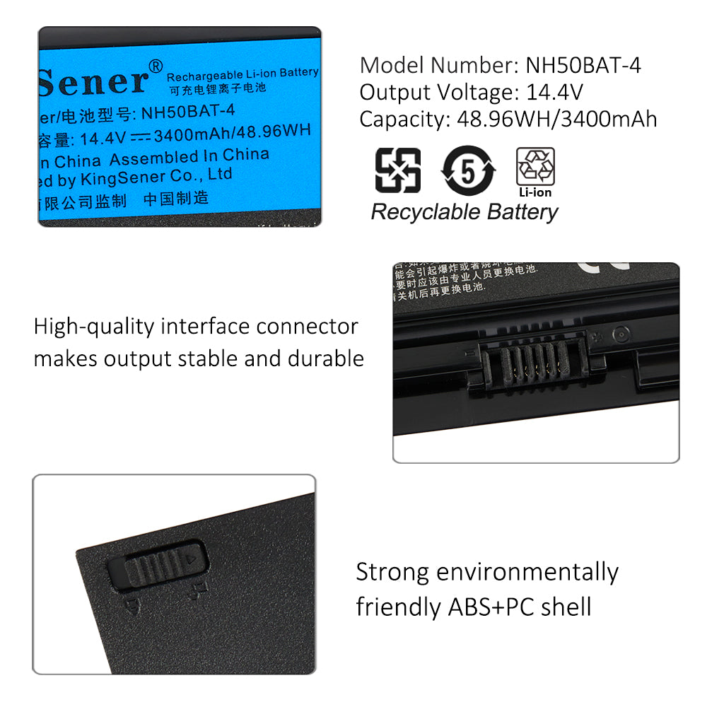 Kingsener-NH50BAT-4-laptop battery-3400mAh