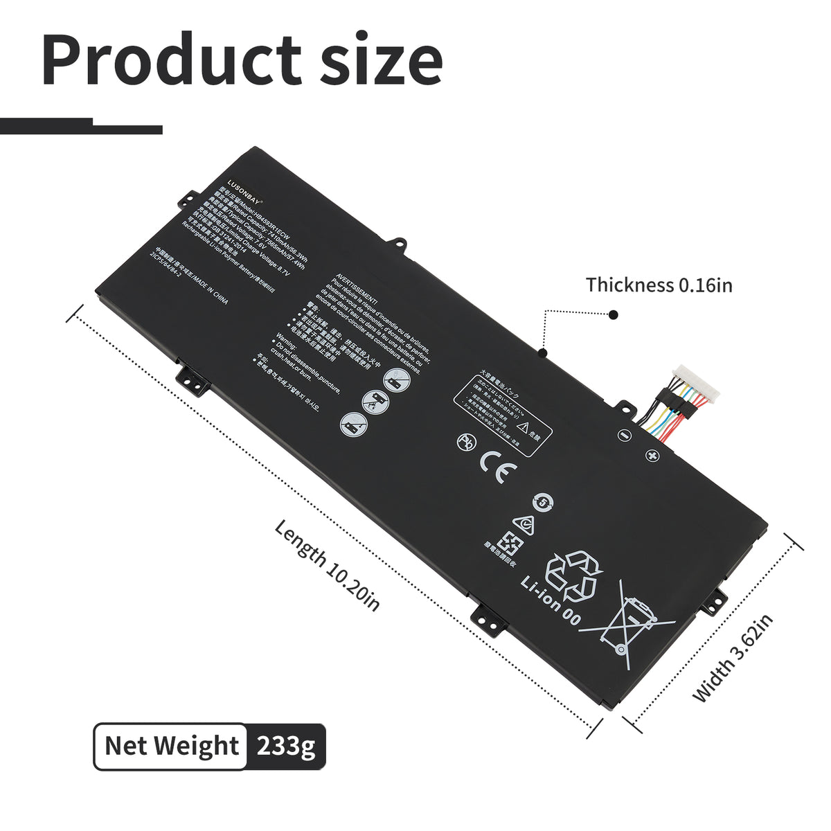 Huawei-HB4593R1ECW-7.6V-57.4WH-Laptop-Battery-LUSONBAY