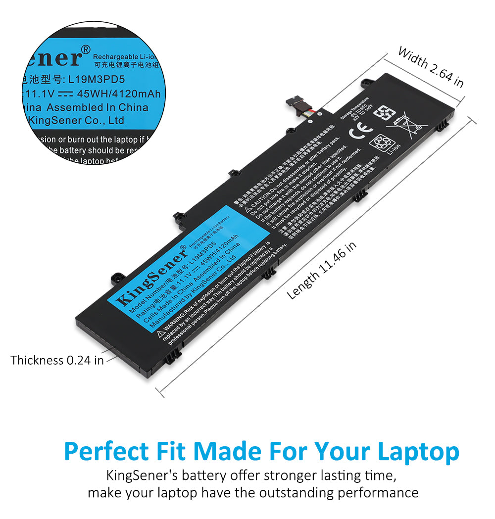 Kingsener-L19M3PD5-11.1V-45WH-4120mAh-Battery
