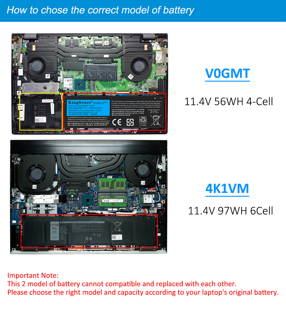 Kingsener-V0GMT-11.4V-56WH-4912mAh-Battery