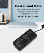 19.5V 11.8A 230W AC Adapter Laptop Charger for MSI GS66 GS76 GS75 GS65