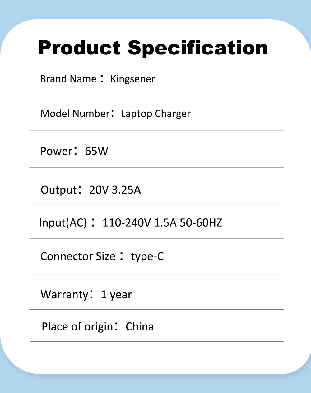 聯想ThinkPad通用筆記型電腦充電器，65瓦20伏特3.25安Type-C USB交流電源轉接器，型號ADLX65YDC2A ADLX65YLC3D