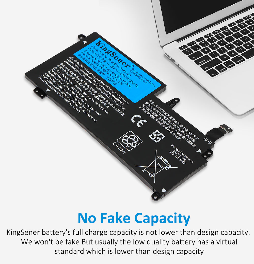01AV435 Replacement Laptop Battery for Lenovo, , angled view of the internal rechargeable battery unit.