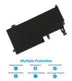 01AV435 Replacement Laptop Battery for Lenovo, , top view of the battery showing screw holes and safety labels.