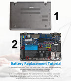 01AV435 Replacement Laptop Battery for Lenovo, , rear view showing the smooth surface and structural design.