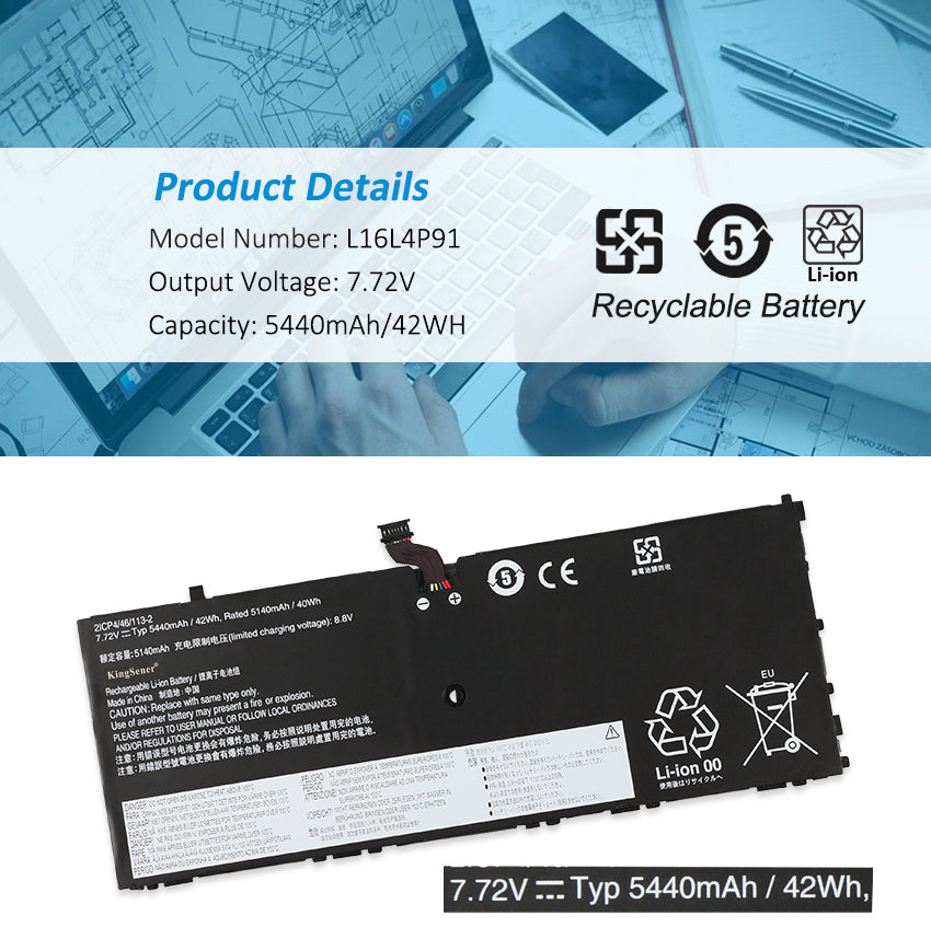 Lenovo-L16L4P91-7.72V-42WH-Laptop-Battery