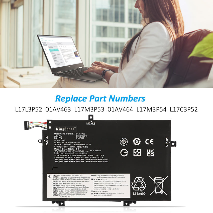 Lenovo-L17L3P52-11.1V-45Wh-Laptop-Battery