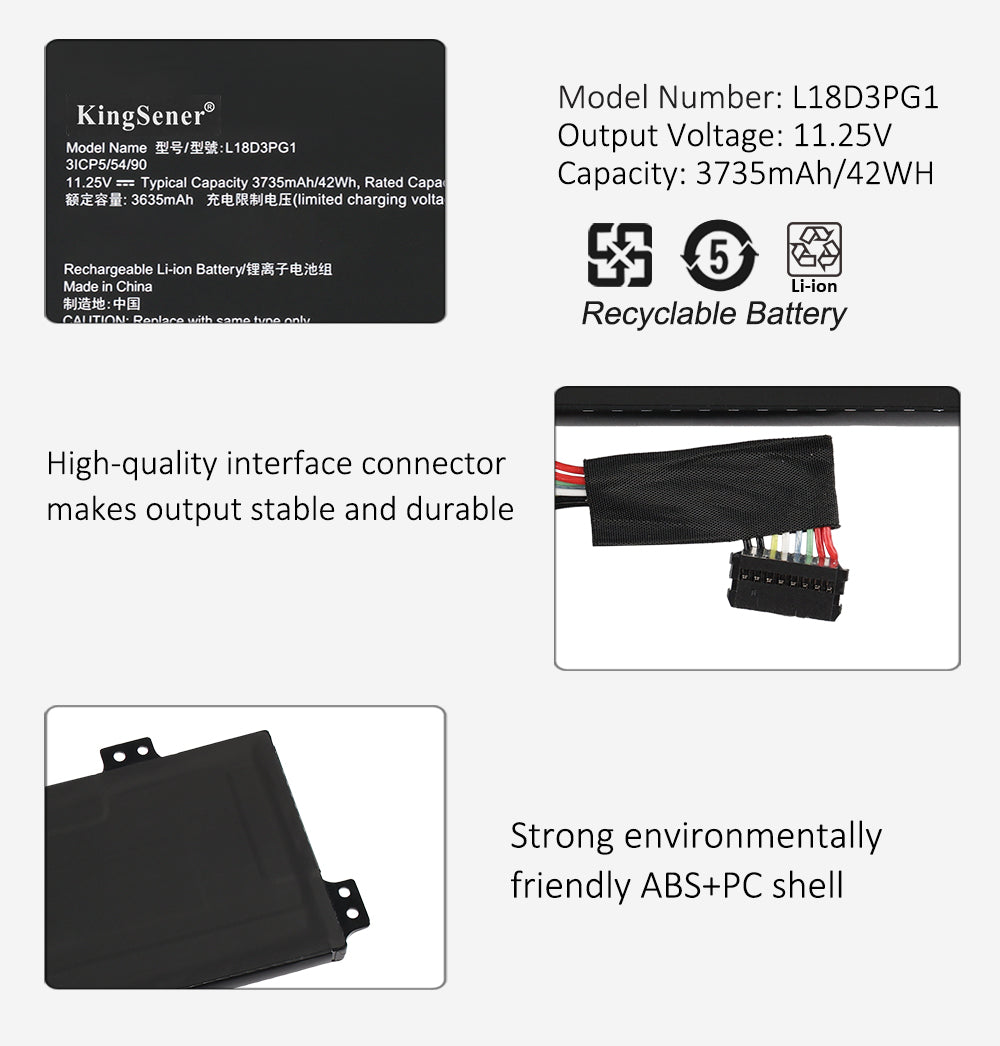 L18D3PG1 L17M3PB0 Laptop Battery For Lenovo 100E 300E 2nd Gen  S340-14  S340-14  Flex 3 CB-11IGL05 Series