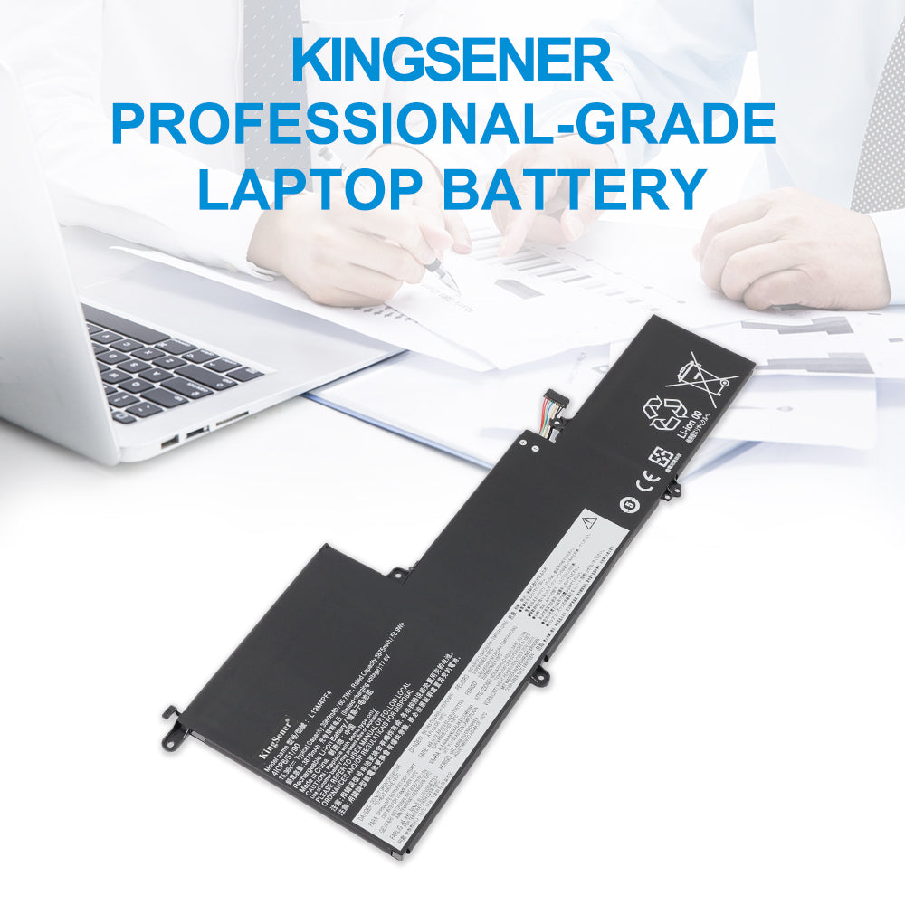 L19M4PF4 Replacement Laptop Battery for Lenovo, 15.36V, perspective view of the battery casing and mounting tabs.