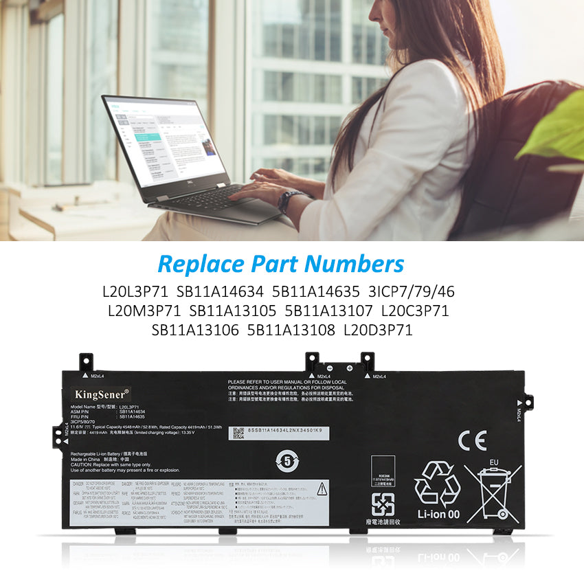 Lenovo-L20L3P71-11.61V-52.8Wh-Laptop-Battery