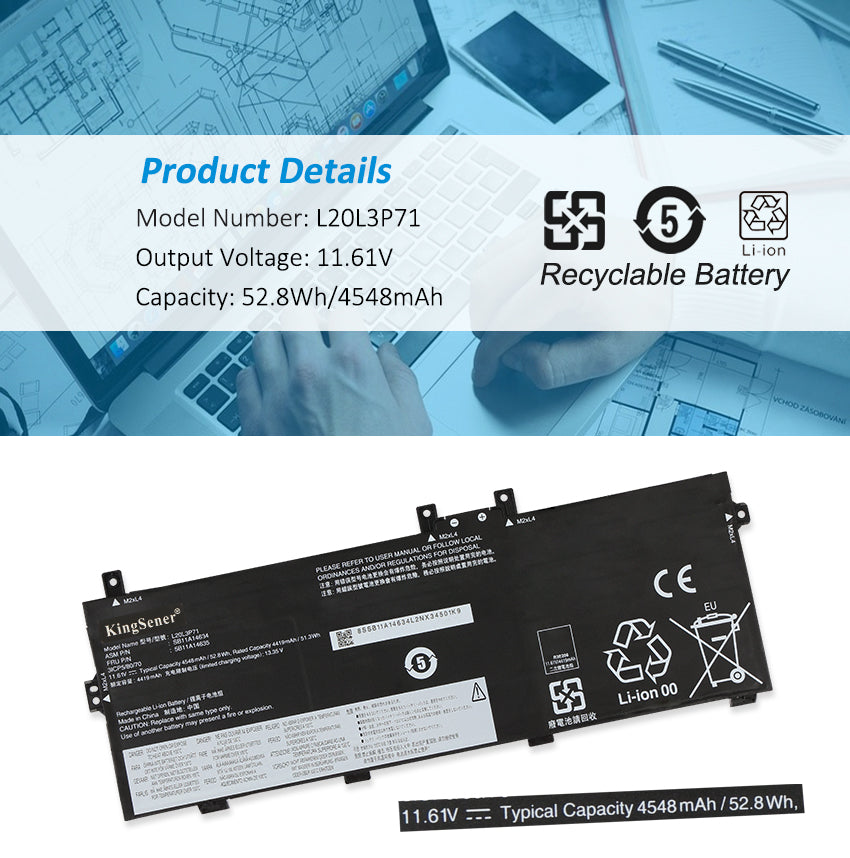 Lenovo-L20L3P71-11.61V-52.8Wh-Laptop-Battery