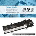 L21D4P71 Replacement Laptop Battery for Lenovo, 15.44V, perspective view of the battery casing and mounting tabs.