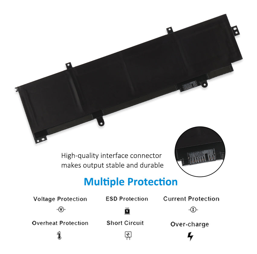 L21C4P71 Replacement Laptop Battery for Lenovo, 15.44V, angled view of the internal rechargeable battery unit.