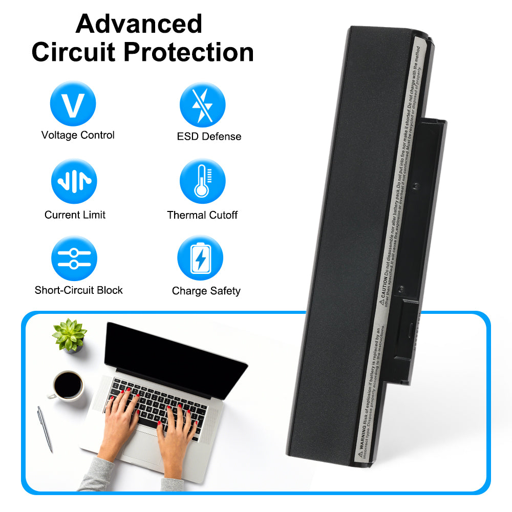 X121E notebook battery for Lenovo ThinkPad, 11.1V 63Wh, rear view showing certification marks and model 45N1059