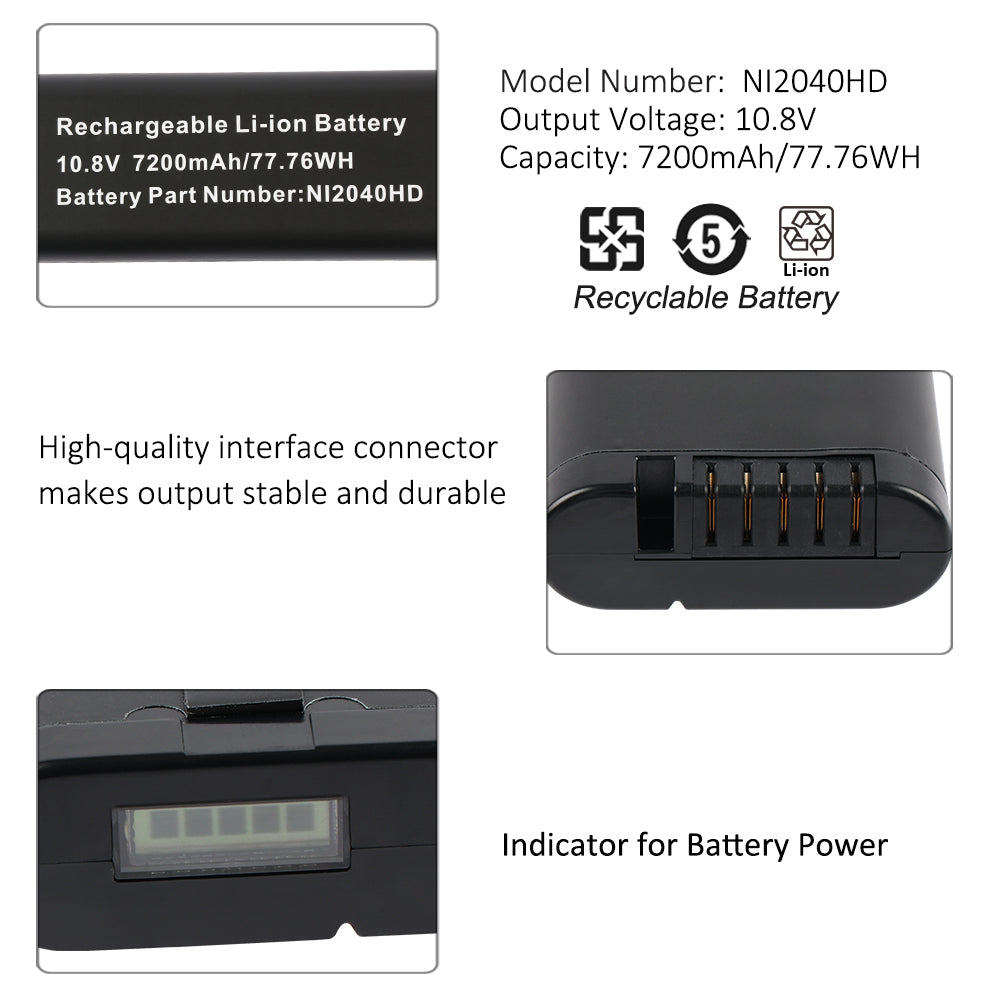 Bateria de substituição NI2040HD para Inspired Energy NI2040AG NI2040ED NI2040JD29 NI2040SL24 LI204SX