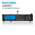 L20C4PC1 Replacement Laptop Battery for Lenovo, , side profile highlighting the slim form factor.