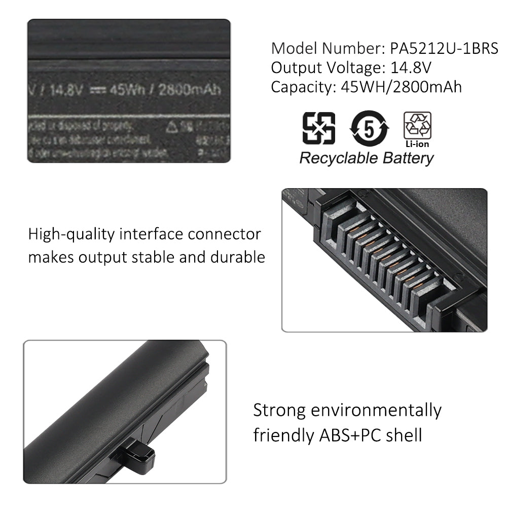 TOSHIBA-Pro-PA5212U-1BRS-2800mAh-Laptop-Battery