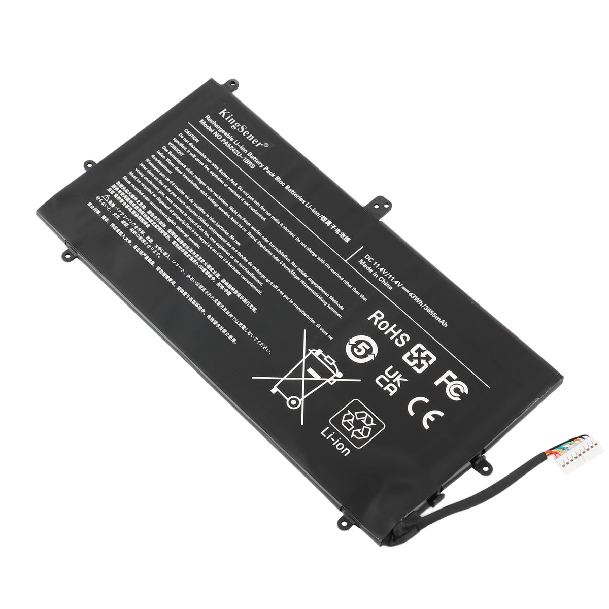 PA5242U-1BRS Laptop Battery for Toshiba Satellite Radius 12 - Front View on White