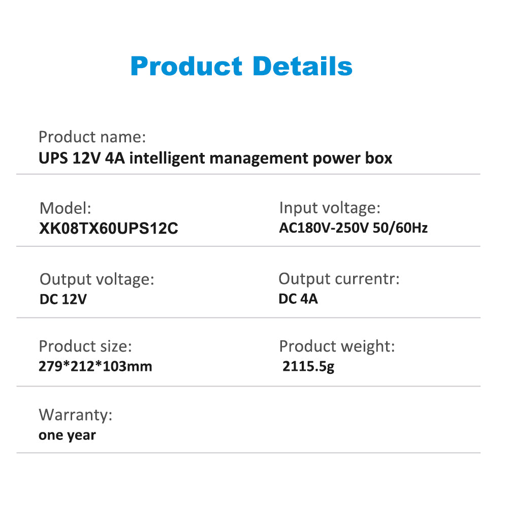 XK08TX60UPS12C-12V-4A