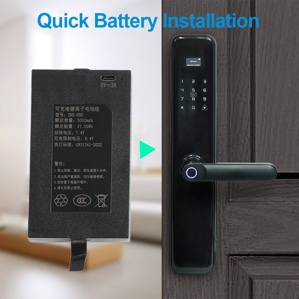 ZNS-09E-7.4V-5000mAh-Smart-Door-Lock-Battery