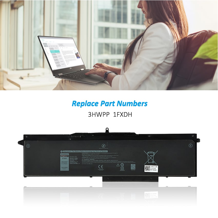 Kingsener-1FXDH-laptop battery-97WH