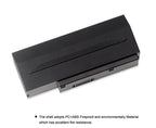 A42-G73 Laptop Battery for ASUS G73, 14.4V 5200mAh, technical details and safety warning labels.