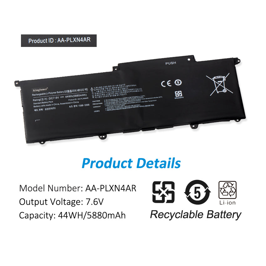 Samsung Series 9 Battery Replacement AA-PLXN4AR AA-PBXN4AR 7.6V 44Wh