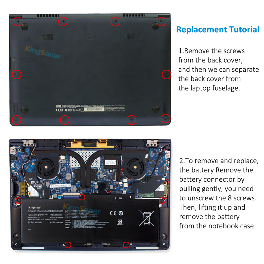 Samsung Series 9 Battery Replacement AA-PLXN4AR AA-PBXN4AR 7.6V 44Wh