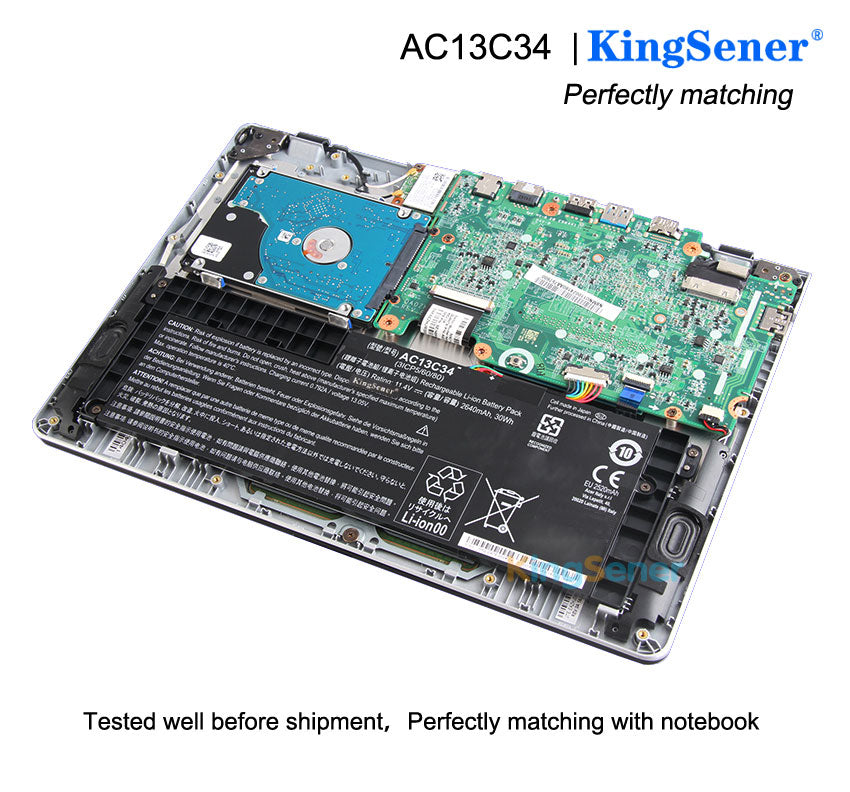 AC13C34 KT.00303.005 Replacement Battery for Acer Aspire V5-122P V5-132 E3-111 E3-112 ES1-111M — 11.4V 30Wh