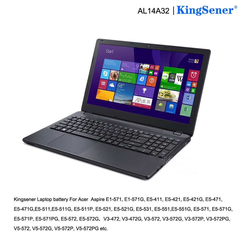 Acer E14 E15 E5-411 E5-421 E5-471 E5-511 E5-551 E5-572 V3-572用 新AL14A32ノートPCバッテリー AL14A32 11.1V 56WH | KingSener