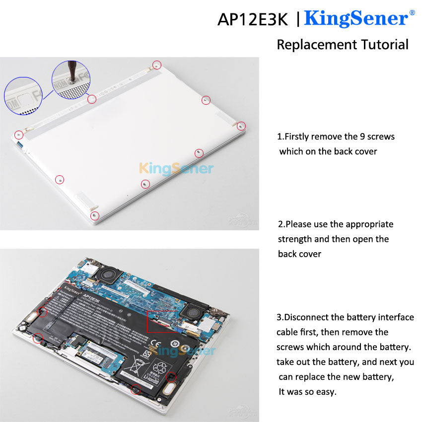 AP12E3K 1/CP3/65/114-2 Replacement Battery for Acer Aspire S7 S7-191 Ultrabook — 7.4V 28Wh