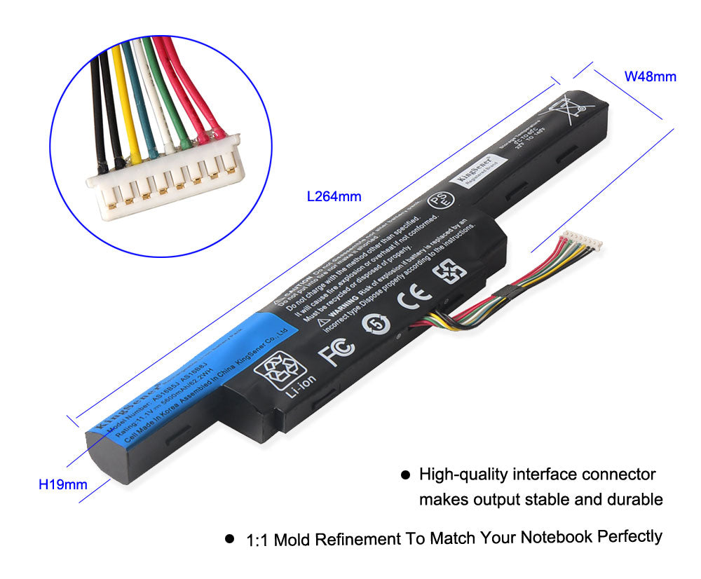 AS16B5J AS16B8J Battery for Acer Aspire E5-575G-53VG — 10.95V 5600mAh 61.3Wh
