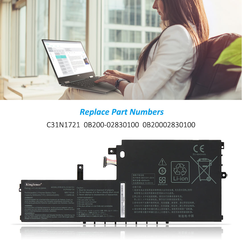    ASUS-56WH-5000mAh-C31N1721-Laptop-Battery
