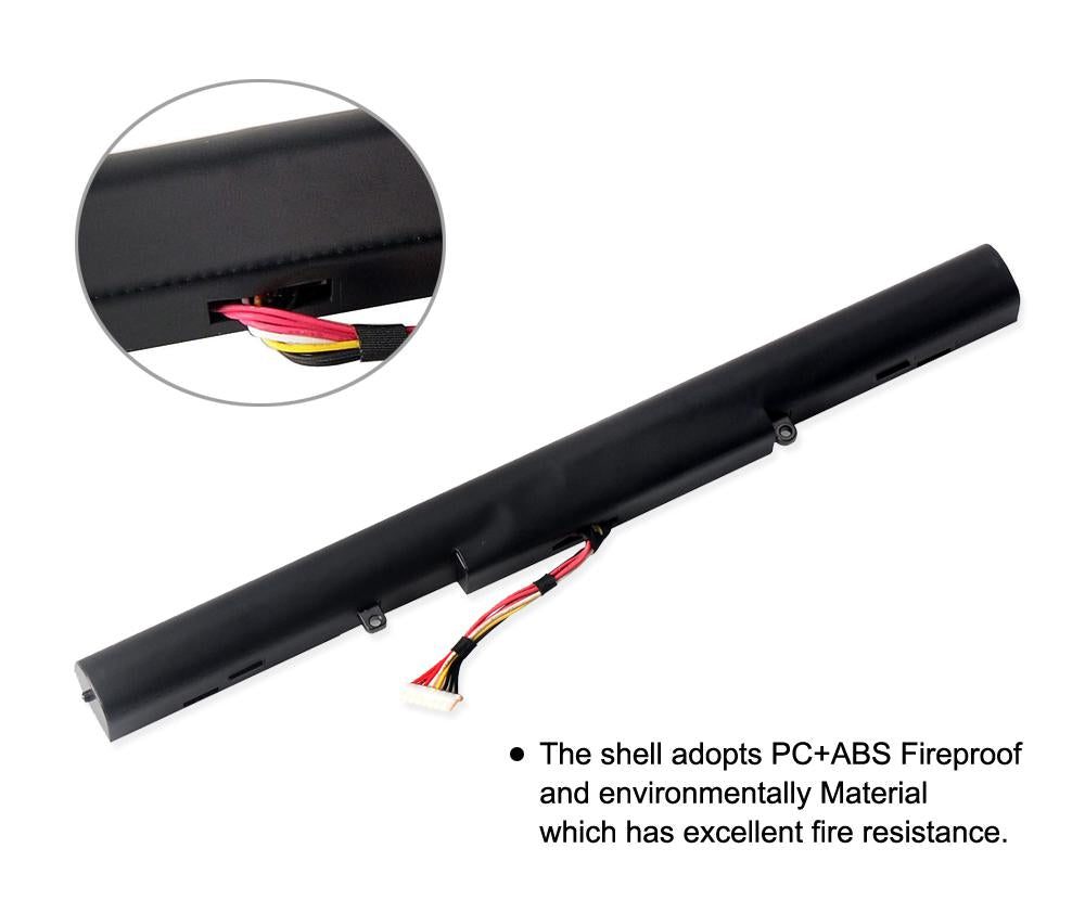 A41-X550E Laptop Battery for ASUS X450E, 15V 2950mAh, back profile showing the rectangular casing.